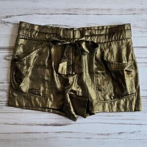 BCBG MAXAZRIA Gold Metallic Sabina Shorts sz 2